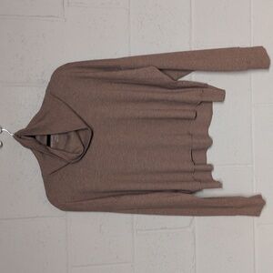 American Eagle Waffle Knit Thermal Mock Turtleneck Cropped Sweater Small